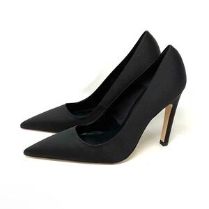 Good American Icon Pump Satin Black Heels GA001K-N